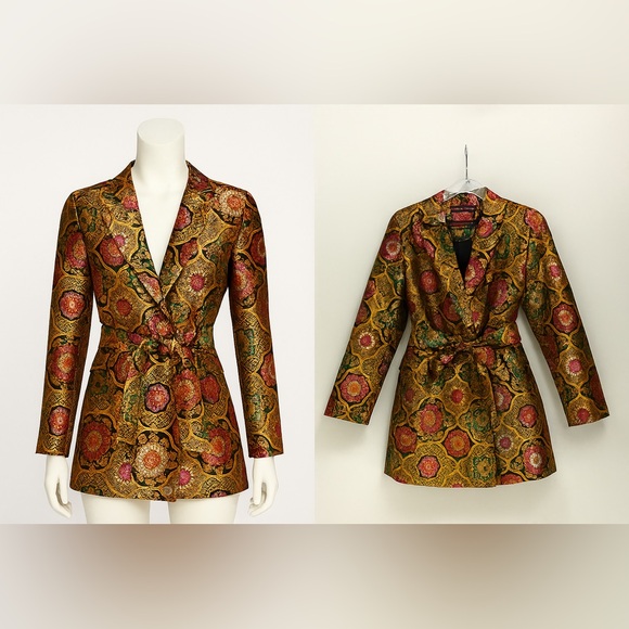 PrettyLittleThing Jackets & Blazers - Multi Print Jacquard Printed Blazer Dress